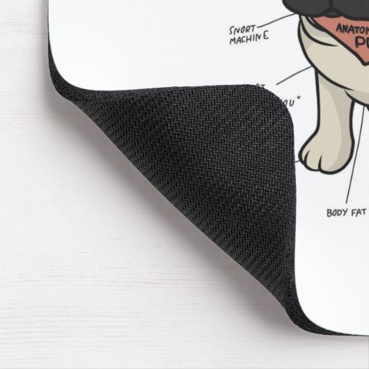 Anatomie van de Pug Dog Chart Muismat (Hoek)