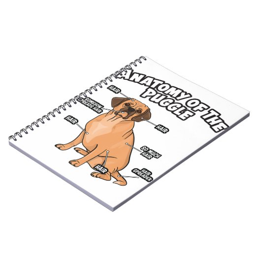 Anatomie van de puggle Funny Dog Lover Pug Beagle  Notitieboek (Linkerzijde)