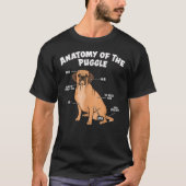 Anatomie van de puggle Funny Dog Lover Pug Beagle  T-shirt (Voorkant)