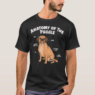 Anatomie van de puggle Funny Dog Lover Pug Beagle  T-shirt