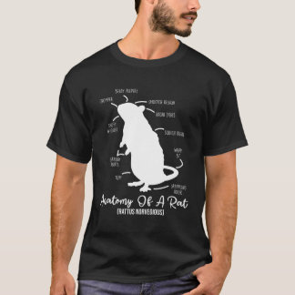 Anatomie van de rat voor alle rat en huisdier rat  t-shirt