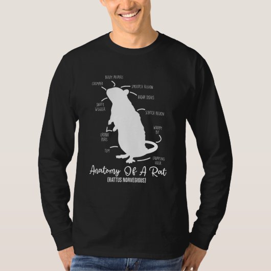 Anatomie van de rat voor elke rattenliefhebber en  t-shirt (Voorkant)