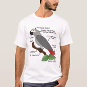 Anatomie van een Afrikaanse grijze papegaai T-shirt (Voorkant)