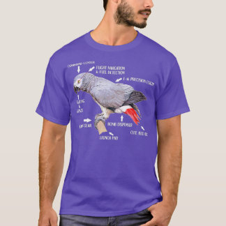 Anatomie van een Afrikaanse grijze papegaaivogel T-shirt