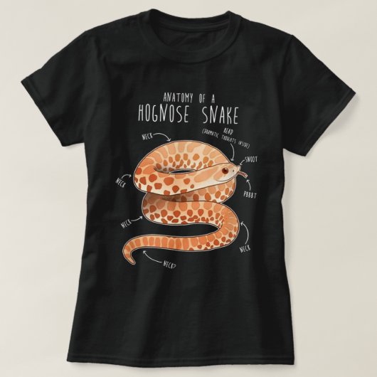 Anatomie van een Albino Hognose Snake T-shirt (Design voorkant)