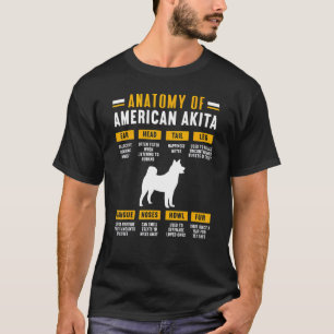 Anatomie van een Amerikaanse akita T-shirt