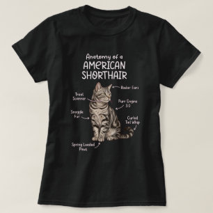 Anatomie van een Amerikaanse Korthaar Kat Kunst T-shirt