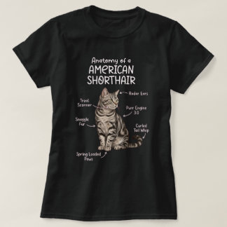 Anatomie van een Amerikaanse Korthaar Kat Kunst T-shirt