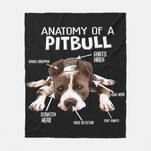 Anatomie van een Amerikaanse Pitbull Fleece Deken