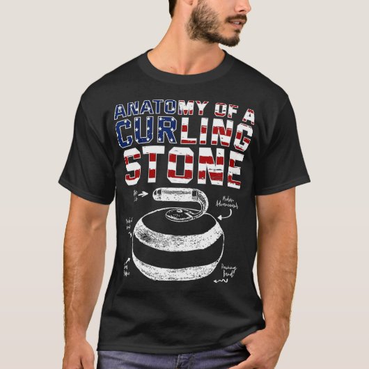 Anatomie van een Amerikaanse vlag met een krulston T-shirt (Voorkant)