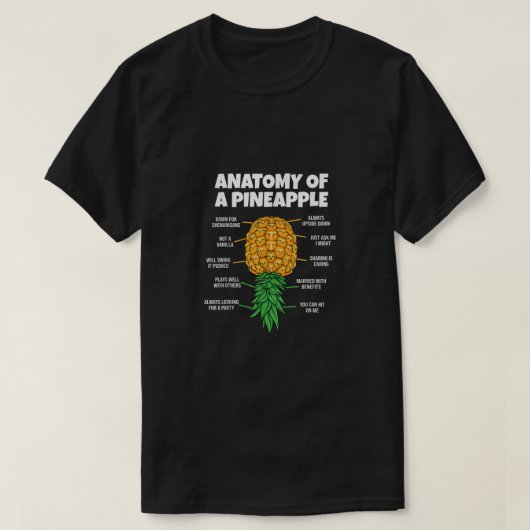 Anatomie van een anananassenzwinger schimmel onder t-shirt (Design voorkant)