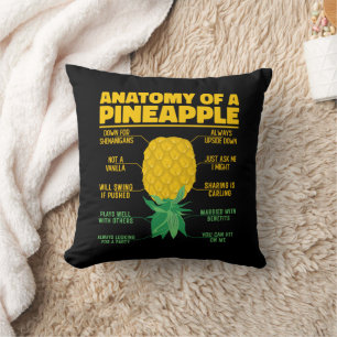 Anatomie van een ananas Grappige ananas liefhebber Kussen