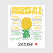 Anatomie van een ananas Grappige ananas liefhebber Sticker (Vel)