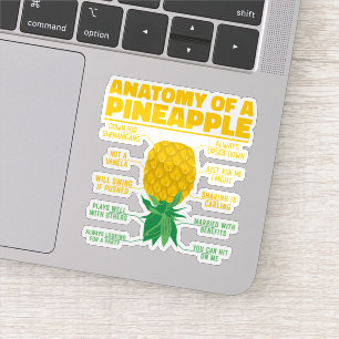 Anatomie van een ananas Grappige ananas liefhebber Sticker