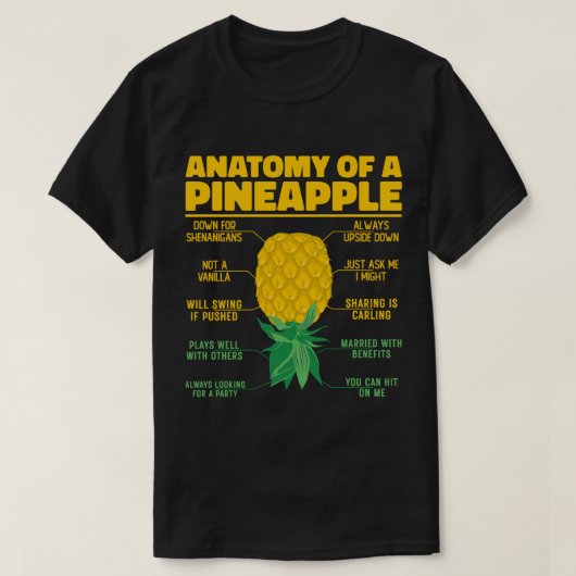 Anatomie van een ananas Grappige ananas liefhebber T-shirt (Design voorkant)