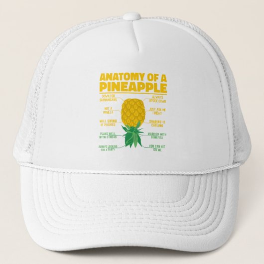 Anatomie van een ananas Grappige ananas liefhebber Trucker Pet (Voorkant)