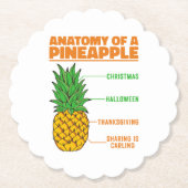 Anatomie van een ananas houdt van Feestdagen Famil Kartonnen Onderzetters (Voorkant)