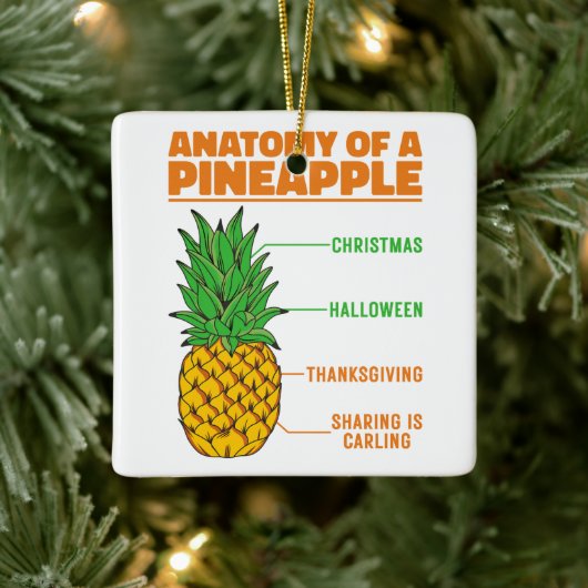 Anatomie van een ananas houdt van Feestdagen Famil Keramisch Ornament (Boom)