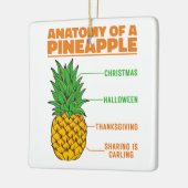 Anatomie van een ananas houdt van Feestdagen Famil Keramisch Ornament (Links)