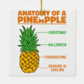 Anatomie van een ananas houdt van Feestdagen Famil Keramisch Ornament (Achterkant)