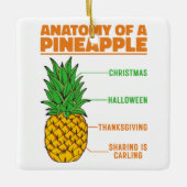 Anatomie van een ananas houdt van Feestdagen Famil Keramisch Ornament (Voorkant)