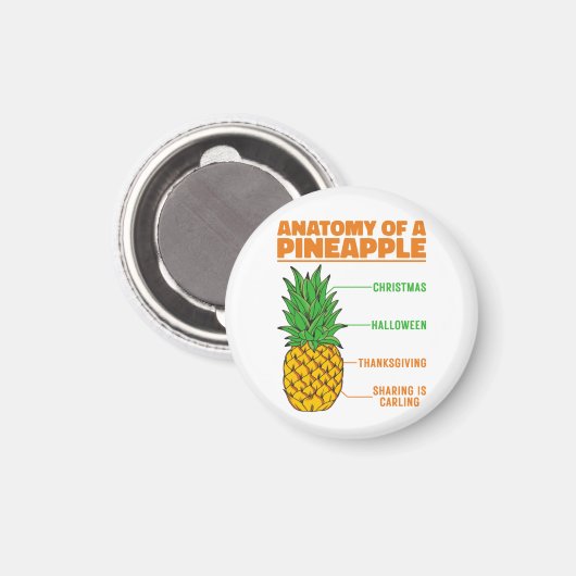 Anatomie van een ananas houdt van Feestdagen Famil Magneet (Voorkant / Achterkant)