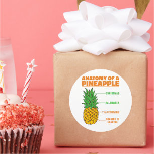 Anatomie van een ananas houdt van Feestdagen Famil Ronde Sticker