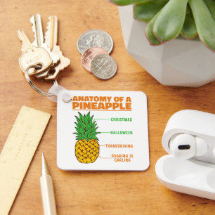Anatomie van een ananas houdt van Feestdagen Famil Sleutelhanger