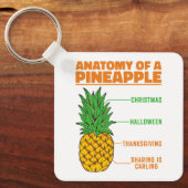 Anatomie van een ananas houdt van Feestdagen Famil Sleutelhanger (Voorkant)