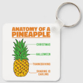 Anatomie van een ananas houdt van Feestdagen Famil Sleutelhanger (Achterkant)