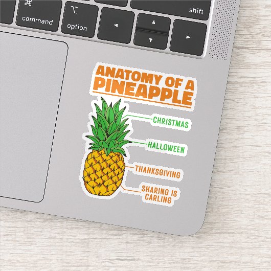 Anatomie van een ananas houdt van Feestdagen Famil Sticker (Detail)