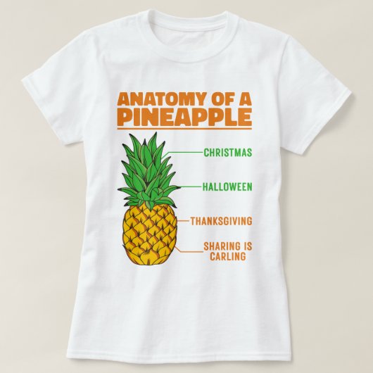 Anatomie van een ananas houdt van Feestdagen Famil T-shirt (Design voorkant)