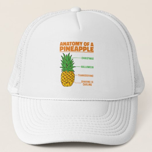 Anatomie van een ananas houdt van Feestdagen Famil Trucker Pet (Voorkant)