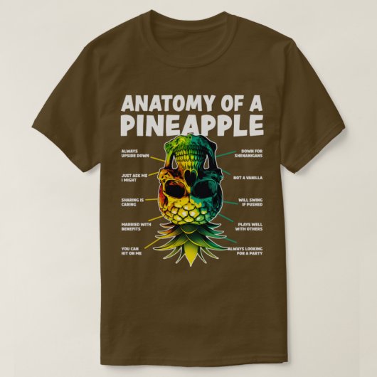Anatomie van een ananas onderaan de anananasvleuge t-shirt (Design voorkant)