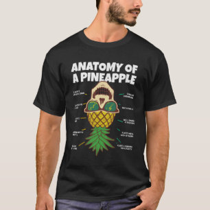 Anatomie van een ananas ondersteboven ananas zwaan t-shirt