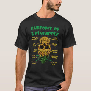 Anatomie van een ananassenwijsvinger ondersteboven t-shirt
