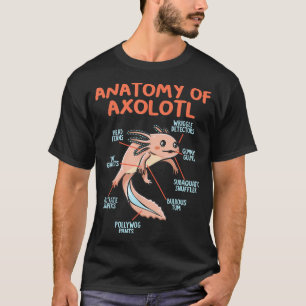 Anatomie van een Aolotl Meican Salamander T-shirt