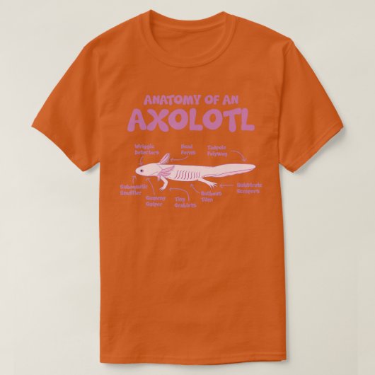 Anatomie van een Axolotl-as T-shirt (Design voorkant)