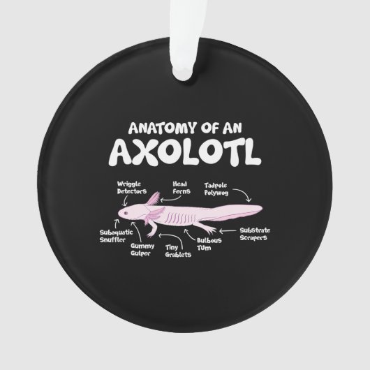 anatomie van een axolotl axolotls biologie science ornament (voorkant)