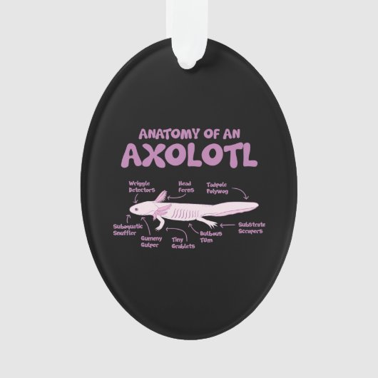 anatomie van een axolotl axolotls biologie science ornament (voorkant)