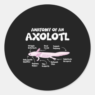 anatomie van een axolotl axolotls biologie science ronde sticker