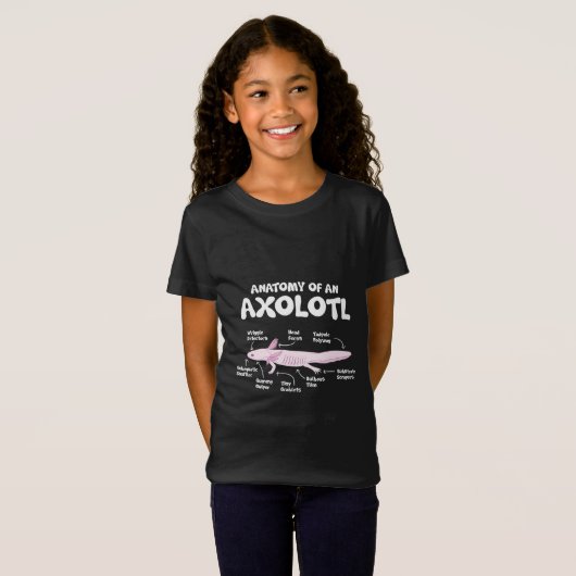 anatomie van een axolotl axolotls biologie science t-shirt (Voorkant volledig)