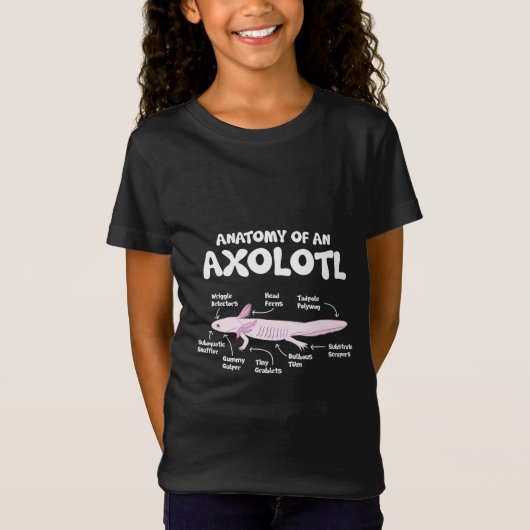 anatomie van een axolotl axolotls biologie science t-shirt (Voorkant)