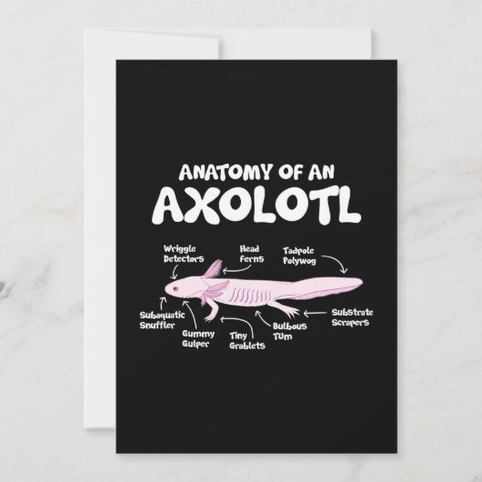 anatomie van een axolotl axolotls biologie wetensc feestdagenkaart (Voorkant)