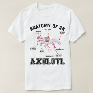 Anatomie van een axolotl biologie wetenschap t-shirt