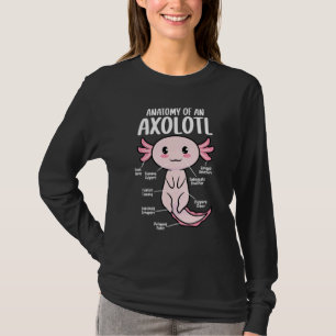 Anatomie van een axolotl grappige axolotls biologi t-shirt