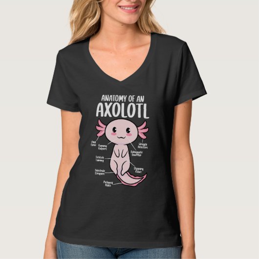 Anatomie van een axolotl grappige axolotls biologi t-shirt (Voorkant)