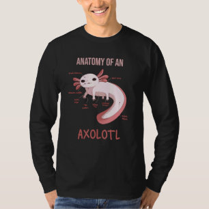 Anatomie van een Axolotl huisdier bioloog Diagra T-shirt
