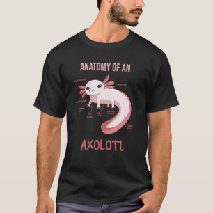 Anatomie van een Axolotl huisdier bioloog Diagra T-shirt