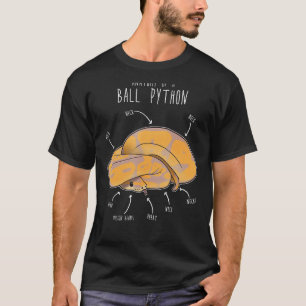 Anatomie van een bananenbal Python, grappige repti T-shirt
